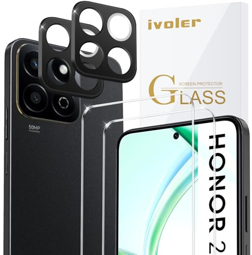 ivoler 2 Piezas Cristal Vidrio Templado Protector de Pantalla para Honor 200 Smart/Honor X7C 4G (No para Honor 200), con 2 Piezas Protector de Lente de Cámara, 9H Dureza, Antiarañazos, Sin Burbujas