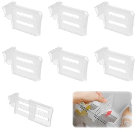 Chtuiklri 20 Pezzi Divisori per Organizer Frigorifero, Ferma Bottiglie per Frigorifero, Fermabottiglie Frigorifero, Separatori Frigo Salvaspazio, Separatori per la Casa Cucina Cassetto