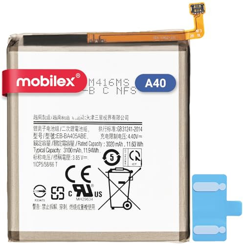 MOBILEX® Batterie interne pour Samsung Galaxy A40 (EB-BA405ABE) de rechange | 3100 mAh - OEM | Capacité d'origine