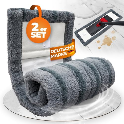 Wowtowelz Wischmopp Bezug Bodenwischer Wischbezug Kraftvolle Reinigung für Starke Verschmutzung (Power Clean, 40 cm - 2 Stück)
