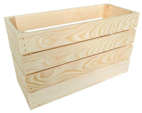 Lermowood Holzkisten Reg 50 x 20 x 30cm Natur | Dekokisten aus Holz Massive Holzkiste Regalkiste Weinkiste