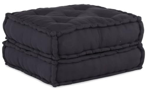 vidaXL Pouf Modular Anthrazit 70x70x36 cm Stoff, Sofa, Sitzpouf, Schlafsofa, modulares Sofa, Sitzpuff, Palettenkissen, Stoffsofa, Bodensofa, Couch