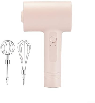 Batteur à œufs électrique rechargeable sans fil, outils de cuisine, avec mousseur à lait en forme de lanterne, long filet de mélange (rose)
