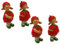 4 Stück Dekofiguren, Gartenfiguren als Erdbeere, Früchtefiguren als Erdbeere, Sommerfiguren, Erdbeerfiguren, Erdbeerkinder aus Keramik im 4er Set in Rot, Größe Einer Figur: L/B/H 2 x 3 x 6 cm.