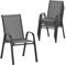 WOLTU Gartensessel 6 er Set, stapelbare Gartenstühle, Garten Sitzgruppe Outdoor ergonomisch, wetterfeste Terrassenmöbel für Garten, Terrasse, Balkon, Dunkelgrau