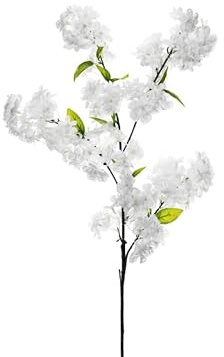 Künstlicher Kirschblütenzweig – 97 cm – Weiß – Realistische künstliche Blume für Vase, Hochzeit, Tischdeko, DIY & Frühling