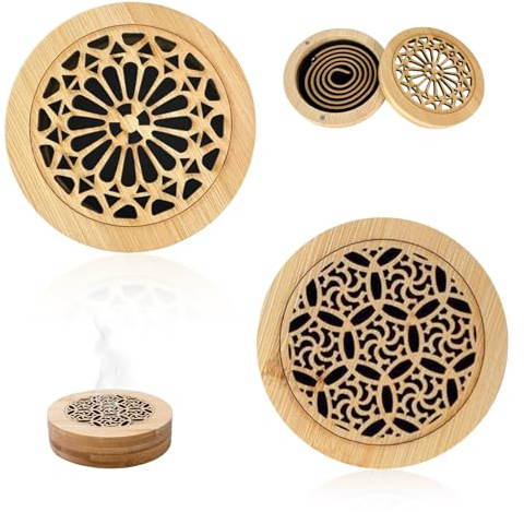 2 Pièces Diffuseur Huiles Essentielles Pierre Bambou 9x9cm Voiture Salon | Matériau bambou naturel pierre poreuse absorption rapide design compact 9x9cm voiture salon chambre bureau aromathérapie