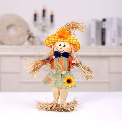 Espantapájaros Exterior para Otoño 2 Figuras De Jardín con Sombrero