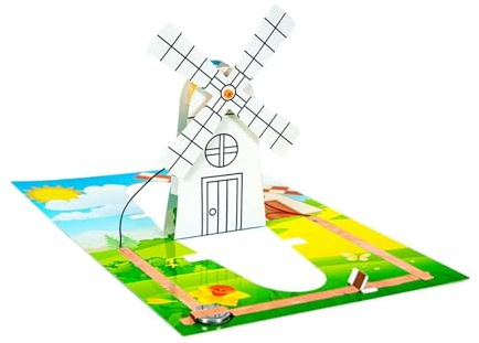 kesurpae Pädagogisches DIY Experimentierset fördert kritisches Denken durch praktisches Experimentieren: Windmühlen Papierstromkreis Set, grundlegender elektrischer Stromkreis