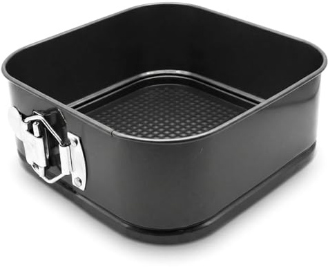 Moule à gâteau carré, moule à charnière carré en acier au carbone antiadhésif avec fond amovible pour gâteaux, 20 cm