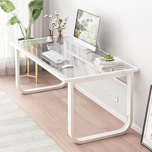 Bureau d'ordinateur en verre, table de bureau simple pour jeux, bureau à domicile, étude, poste de travail PC pour petits espaces A,120X70CM