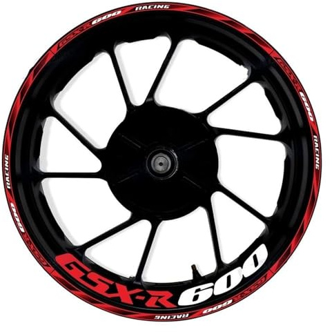 Adesivi Cerchi Adesivi Per Cerchioni Moto Per Suzuki GSXR600 GSX-R600 GSXR GSX-R 600 Da 17 Pollici, Adesivi Riflettenti Strisce riflettenti sul cerchione(Colore 10)
