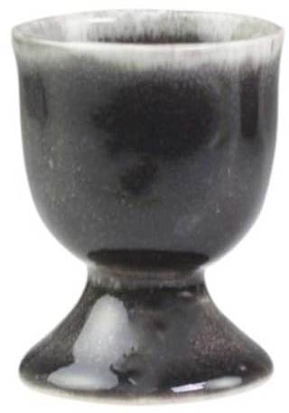 Chic Antique Eierbecher CALAIS Grau Keramik Geschirr Weiß 5x6 cm mit Fuß