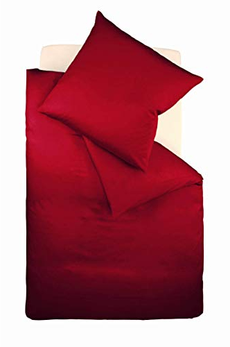 Fleuresse Colours Bettwäsche, Uni-Mako-Satin, dunkelrot, 135 x 200 cm