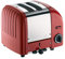 Dualit Grille Pain 2 Fentes Classic Vario - Toaster Grille Pain Inox Fabriqué au Royaume-Uni - Éléments ProHeat® Exclusifs - Fentes Individuelles, Décongélation, Minuterie Mécanique - Rouge