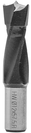ENT 22048 Dübelbohrer HW, Schaft (S) 10 mm, Durchmesser (D) 12 mm, NL 30 mm, SL 20 mm, L 57,5 mm, Rechts