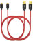 Anker [2-Pack 6ft / 1.8m Nylon Braided Tangle-Free Micro USB Cable with Gold-Plated Connectors for Android, Samsung, HTC, Nokia, Sony and More(Red)