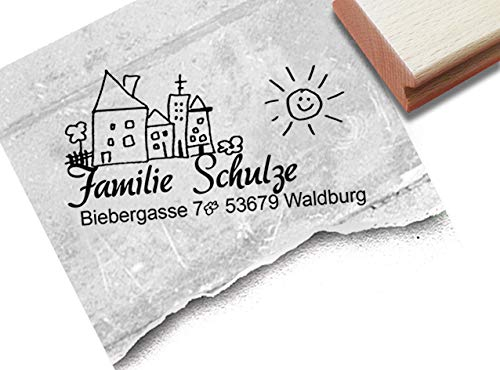 Stempel personalisiert - Adressstempel FAMILIENHAUS III individuell - Familienstempel Name Adresse Anschrift Haus Geschenk Post - zAcheR-fineT