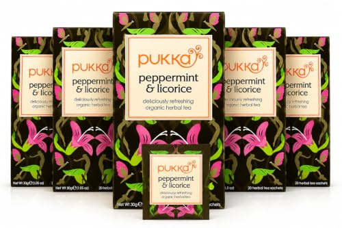 (4 PACK) - Pukka Herbs - Org WWF P/mint & Licorice Tea | 20 sachet | 4 PACK BUNDLE