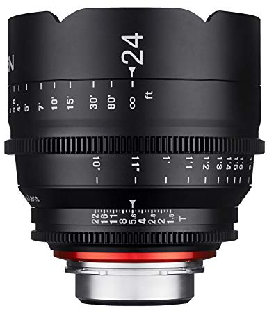 XEEN Cinema 24mm T1,5 PL Vollformat Objektiv MF Cine Video Lens für hohe Auflösungen mit Follow Focus Zahnkränze schwarz