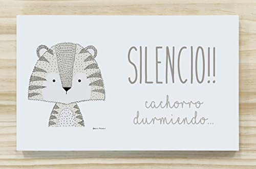 CUADRIMAN | Placa Decorativa Puerta y Pared de Tigre Bebé | Decoración Infantil para Habitación de Niño o Niña y Cuartos de Juego | Regalo Original para Bebés Recién Nacidos