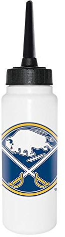Sherwood NHL Trinkflasche 1000 ml, Buffalo Sabres, Eishockey Trinkflasche, Sportflasche mit NHL Club Logo, biegsamer Silikon-Trinkhalm