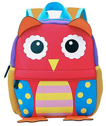 Kinderrucksack Bunter Leichter und Moderner Babyrucksack Süßer Cartoon Tier Design auf der Schultasche für Kinder 2-5 Jahre Alt für Junge und Mädchen (Eule, 21*8*26 cm)