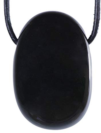 Lebensquelle Plus Onyx Tropfenanhänger | Gebohrter Trommelstein Anhänger mit Baumwollband | Hochwertiger Edelsteinanhänger