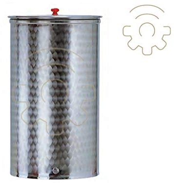 BELVIVERE Fass Made in Italy, Fass aus Edelstahl 18/10, Behälter mit Deckel für Lebensmittel, Wein, Öl, Bier, Wasser (150 l)