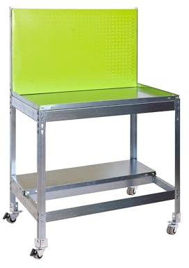 Simmongarden BT2 Werkbank mit Rädern, 900 x 600 cm, Grün/Galva