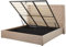 Bequemes Bett Samtstoff hohes Kopfteil in Beige 180 x 200 cm Bettkasten Lubbon