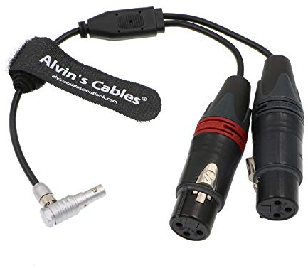 Alvin's Cables Angle Droit 5 Broches mâle à Deux XLR 3 Broches Femelle d'entrée Audio Câble pour caméra Z CAM E2