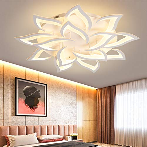 JINWELL Moderne Deckenlampe Wohnzimmer Lampe LED Dimmbare Esszimmer Lampe Deckenleuchte Designer Decke Licht Eisen Acryl Schirm Hängende Licht Küche Dekoration Licht,100cm Dimming14 Heads