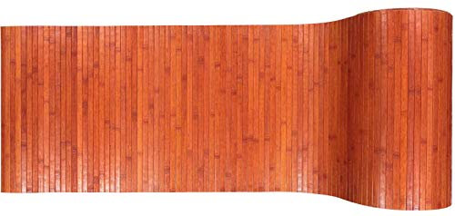 CASA TESSILE Tappeto bamboo cucina tinta unita antiscivolo, a metraggio Passatoia Bambù, Tappeto Bamboo su Misura. - ARANCIO