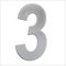 EVI Herrajes Numero civico esterno, portale o garage, 16 cm, acciaio inox AISI 304, installazione adesiva (numero 3) (0660160CPAM3), argento