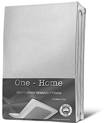 one-home Jersey Spannbettlaken Spannbetttuch weiche Heavy Baumwolle mit Rundumgummizug, Farbe:Weiß, Größe:90x200 cm - 100x200 cm