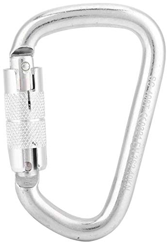EVTSCAN Selbstsichernder Kletterkarabiner 40KN Aluminium Selbstsichernder D-förmiger Felshaken
