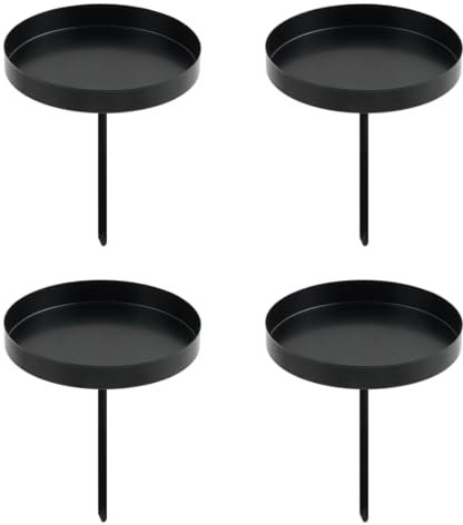 Kerzenhalter Adventskranz, 10 cm Kerzenständer Schwarz 4 Stück, Adventskerzenhalter Metall, Kerzenhalter Stumpenkerzen, Stabkerzenhalter Kerzenteller für Adventsgirlande Christmas Decoration