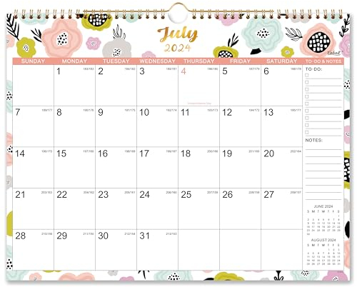 Wandkalender 2026 – Kalender 2026 von Januar 2026 bis Dez. 2026, 37 x 29 cm, Monatskalender 2026 mit Loch zum Aufhängen, große Blöcke