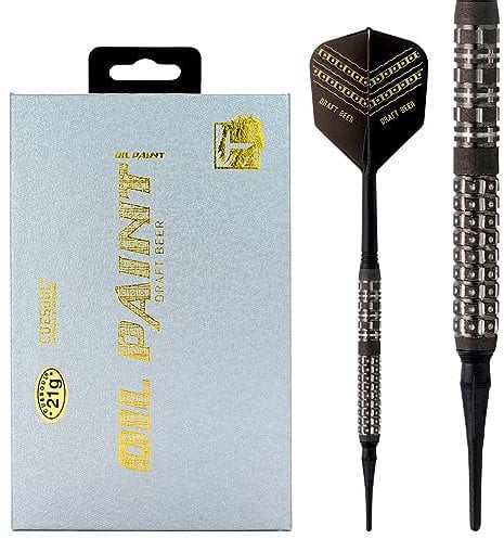 CUESOUL DRAF Beer 21g Dartset mit weicher Spitze, 90% Wolfram, mit Ölfarbe und einheitlichen ROST-Flights (CSOP-90R21K2-1)