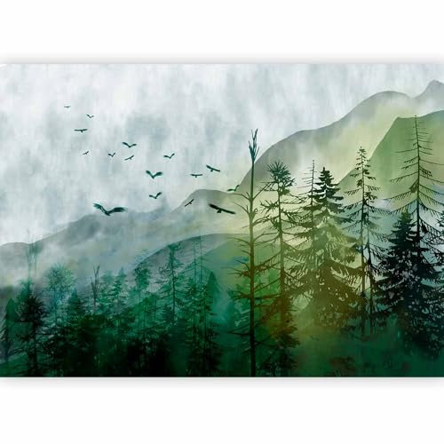 murando Carta da parati Paesaggio 400x280 cm Fotomurali in TNT Murale alla moda Decorazione da Muro XXL Poster Gigante Design Cameretta Carta per pareti Foresta Montagna Uccelli Natura c-A-10017-a-a