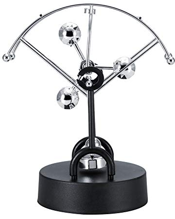Perpetual Motion Desk, Physics Simulation Movement Semi Globe Shape Revolving Gadget Electronic Shake Wiggle Device Kinetic Art for Office Adults Women Men Swing Ball Home Table Ornament Gift
