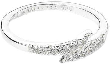 Harry Potter Blitz Bolzenring aus Sterlingsilber mit Kristallen, Größe XL, Einheitsgröße, Sterlingsilber, One Size, Sterling Silber