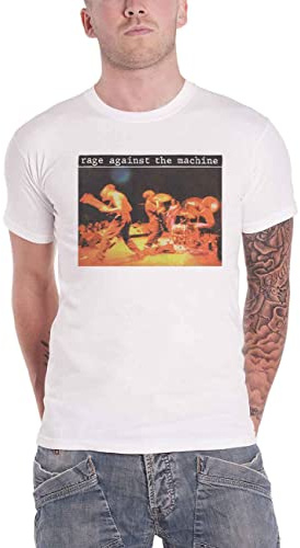 Rage Against The Machine T-Shirt Anger Is A Gift Offizielles Unisex Weiß, Weiß, L