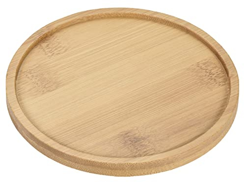 M METERXITY 6pz Sottovasi Fioriere - bambù Rotondo Gocciolatoi Vasi Fiori Applicazione Esterno/Giardino (12cm OD)
