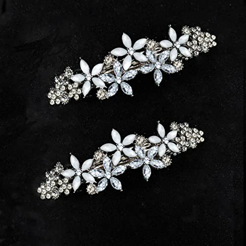 Golewedy haarschmuck hochzeit Strass-Haarspangen (2 Stück) ausgefallene Braut-Haarspangen Kristall-Haarspange Haarspangen für Frauen Strass-Haarschmuck