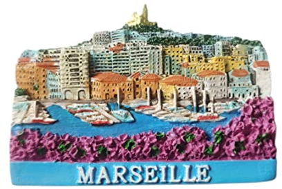 Marseille France 3D-Kühlschrankmagnet, Souvenir, handgefertigt, Kunstharz, für Zuhause und Küche, Dekoration
