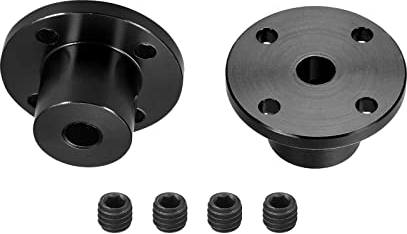 DMiotech 2 Pack 6mm Innen Durchmesser H15xD15 Flansch Kupplung Anschluss Starre Leitfaden Welle Unterstützung Kuppler Welle Kupplung mit Schrauben für DIY RC Modell Motoren Schwarz