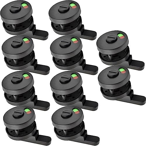Door Lock with Indicator Latch, Plastic Vacant Engaged Privacy Indicator Lock for WC Toilet Restroom Bathroom Door Lock Black-10 PCS