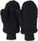 styleBREAKER Damen Winter Fäustlinge in Teddyfell Optik, warme Handschuhe, Thermo-Fleece Futter, Strickhandschuhe 09010044, Farbe:Schwarz